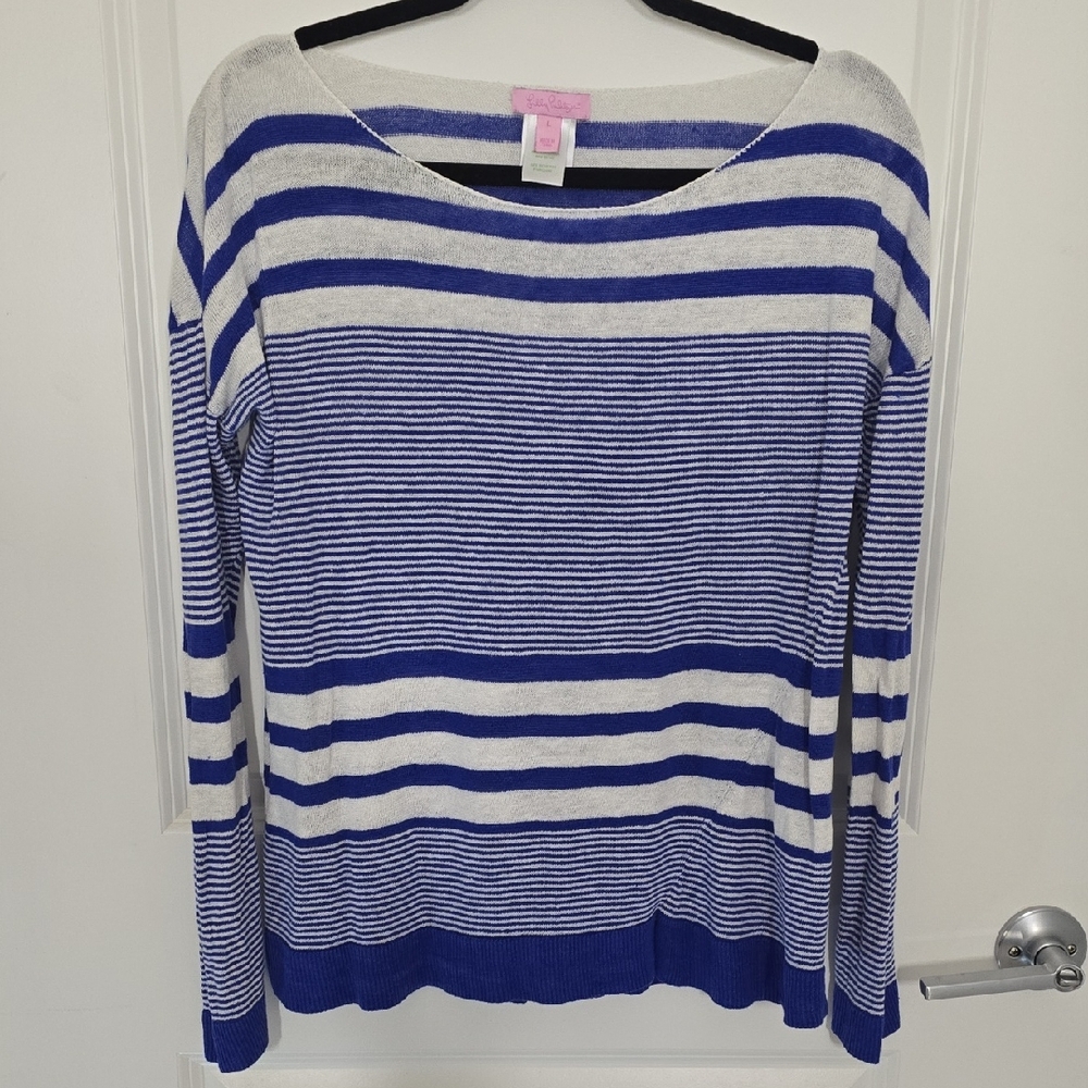 Lilly Pulitzer Blue and White Striped Knit